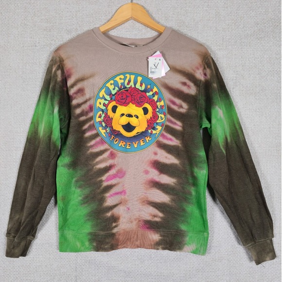 Grateful Dead Tops - Grateful Dead Dancing Bear Tie Dye Long Sleeve Crewneck Sweatshirt Women's Sz S